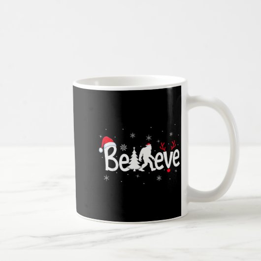 Mug Believe Bigfoot Sasquatch Reindeer Santa Hat Merry (Droite)