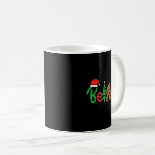 Mug Believe Bigfoot Sasquatch Santa Reindeer Christmas (Devant droit)