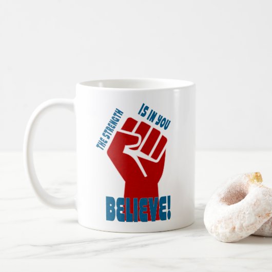 Mug Believe in Workers Power Union Design (Avec donut)