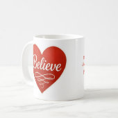 Mug Believe red and white heart (Devant gauche)