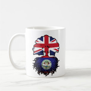 Mug Bélize Bélizien Royaume-Uni drapeau des racines d'