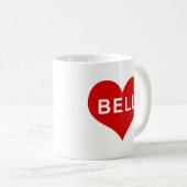 Mug BELL NAME Cœur Rouge Amour (Devant droit)