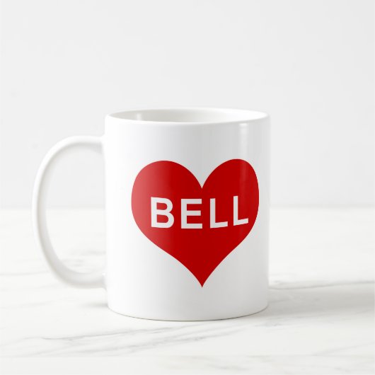 Mug BELL NAME Cœur Rouge Amour (Gauche)