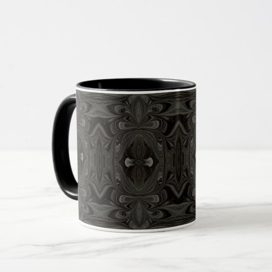Mug Belladonna Abstract Black and Gray Fluid Art (Devant gauche)