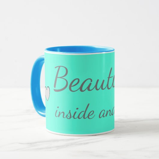 Mug Belle à l'intérieur et à l'extérieur Citation mign (Devant gauche)