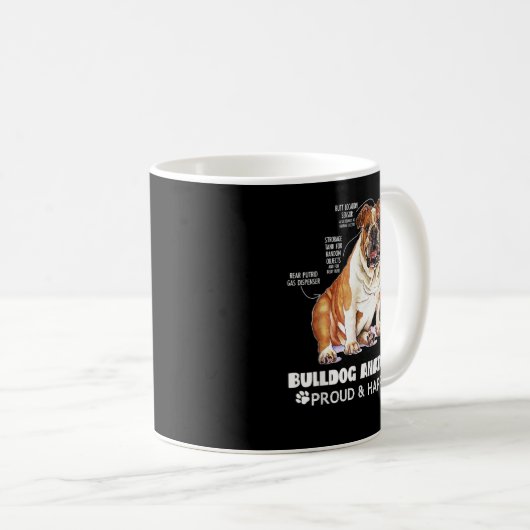 Mug Belle Anglais Bulldog Anatomie Amoureux des chiens (Devant droit)