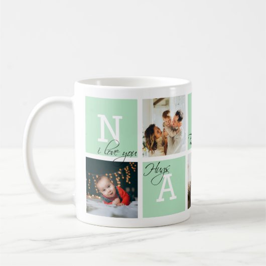 Mug Belle Appréciation Nanny 5 Photo Vert clair (Gauche)