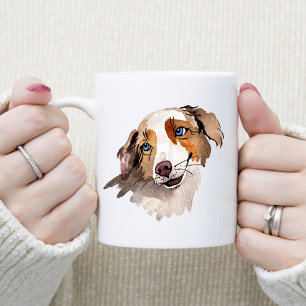 Mug Belle aquarelle Bleu Eyed Australien Shepherd