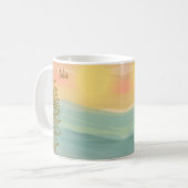 Mug Belle aquarelle coucher de soleil sur les eaux fle (Devant gauche)
