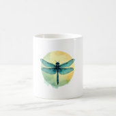 Mug Belle Aquarelle de libellule verte Art Insect Lo (Centre)