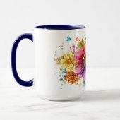 Mug Belle aquarelle fleurs dorées (Gauche)