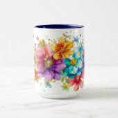 Mug Belle aquarelle fleurs dorées (Centre)