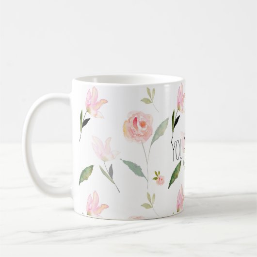 Mug Belle aquarelle florale (Gauche)