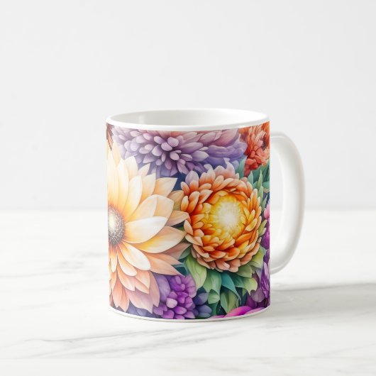 Mug Belle aquarelle florale (Devant droit)