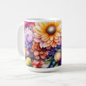 Mug Belle aquarelle florale (Devant gauche)