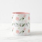 Mug Belle Aquarelle Florale Rose (Centre)