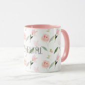 Mug Belle Aquarelle Florale Rose (Devant droit)