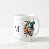 Mug Belle aquarelle Hummingbird Monogramme Nom (Devant droit)