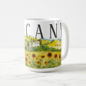 Mug Belle aquarelle Illustration de la Toscane Italie (Devant droit)