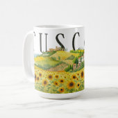 Mug Belle aquarelle Illustration de la Toscane Italie (Devant gauche)