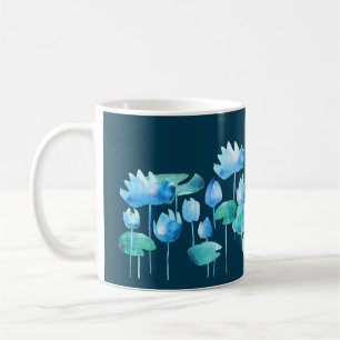 Mug Belle aquarelle lotus fleurs fleurissant