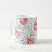 Mug Belle aquarelle moderne motif floral (Devant gauche)