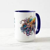 Mug Belle aquarelle pieuvre (Devant droit)