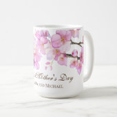 Mug Belle aquarelle rose cerisier fleurs mères (Devant droit)