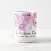 Mug Belle aquarelle rose cerisier fleurs Tante (Centre)