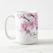 Mug Belle aquarelle rose cerisier fleurs Tante (Gauche)
