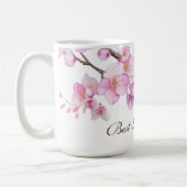 Mug Belle aquarelle rose fleurs de cerisiers Nana (Gauche)