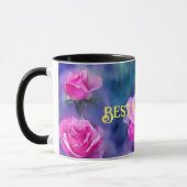 Mug Belle Aquarelle Rose Rose Collection tendance (Gauche)