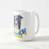 Mug Belle aquarelle Ukraine Chien et Papillon (Devant droit)
