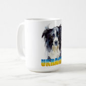 Mug Belle aquarelle Ukraine Chien et Papillon (Devant gauche)