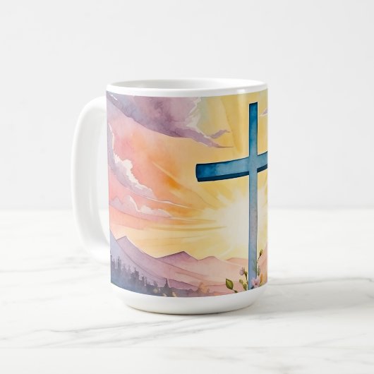 Mug Belle art aquarelle de Pâques (Devant gauche)