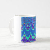 Mug Belle Art vectoriel d'impression batik Cyan Bleu r (Devant gauche)