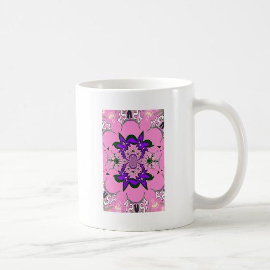 Mug Belle Bébé rose Floral Purple Shade Motif Art (Droite)
