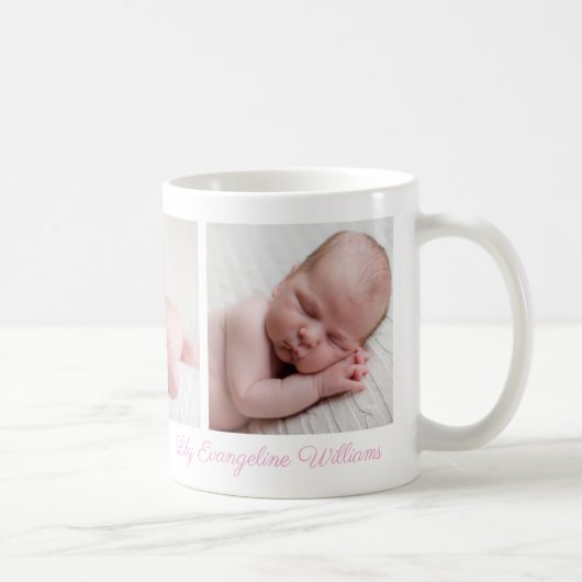 Mug Belle Bébée fille Photo Jolie rose Nom du script (Droite)