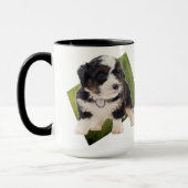 Mug Belle Bernedoodle Vert Puppy Art (Gauche)