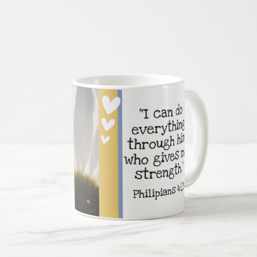 Mug Belle Bible Verse Daisy Modèle photo sur mesure (Devant droit)