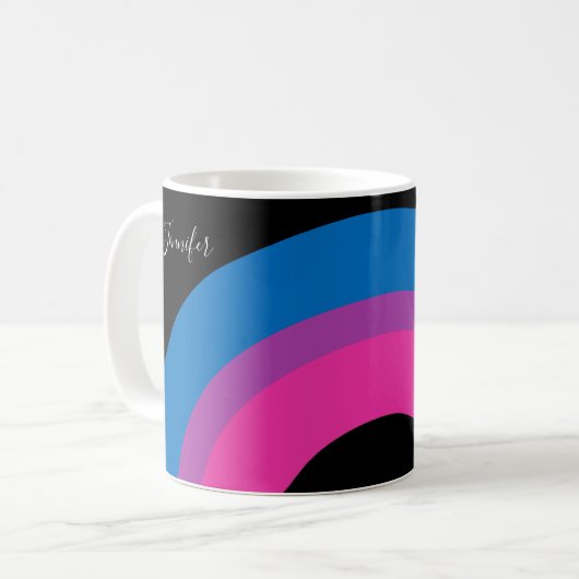 Mug Belle Bisexual Fierté Drapeau mignon Monogramme (Devant gauche)