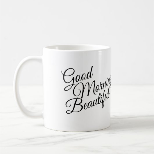 Mug Belle Bonne Matinée Noir & Blanc (Gauche)