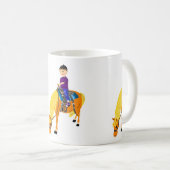 Mug Belle caricature garçon équitation cheval poney ca (Devant droit)