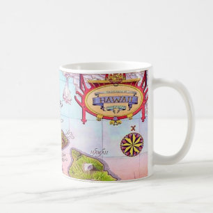 Mug Belle carte des îles hawaïennes