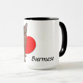 Mug Belle Chat Birman Doré Moggy Heart Love   (Devant droit)