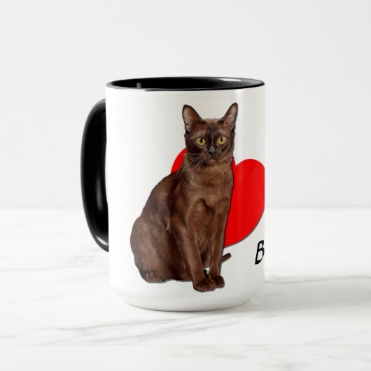 Mug Belle Chat Birman Doré Moggy Heart Love   (Devant gauche)