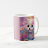 Mug Belle Chat Blanc Fluffy (Devant droit)