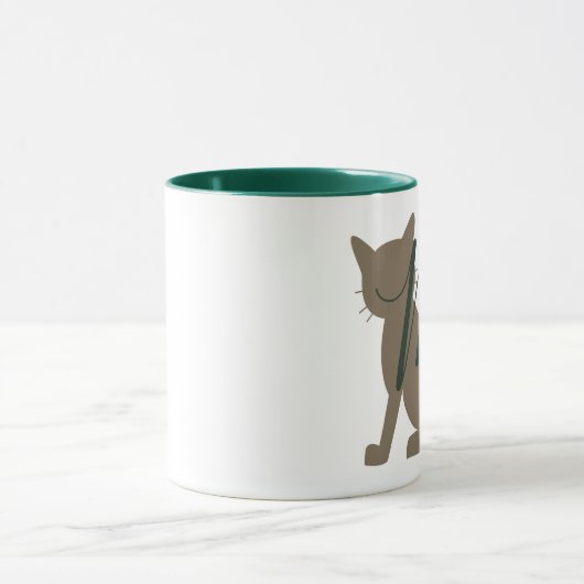 Mug Belle Chat thème Vert et Brown (Centre)