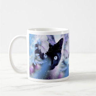 Mug Belle Chats Noirs avec Fleurs