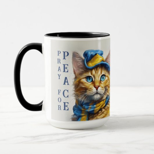 Mug Belle chatte jaune aux yeux bleus - ukraine (Gauche)